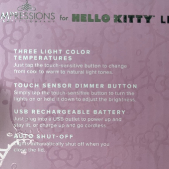 NEW Impressions Vanity Hello Kitty Bow LED Compact Mirror - Picture 4 of 5
